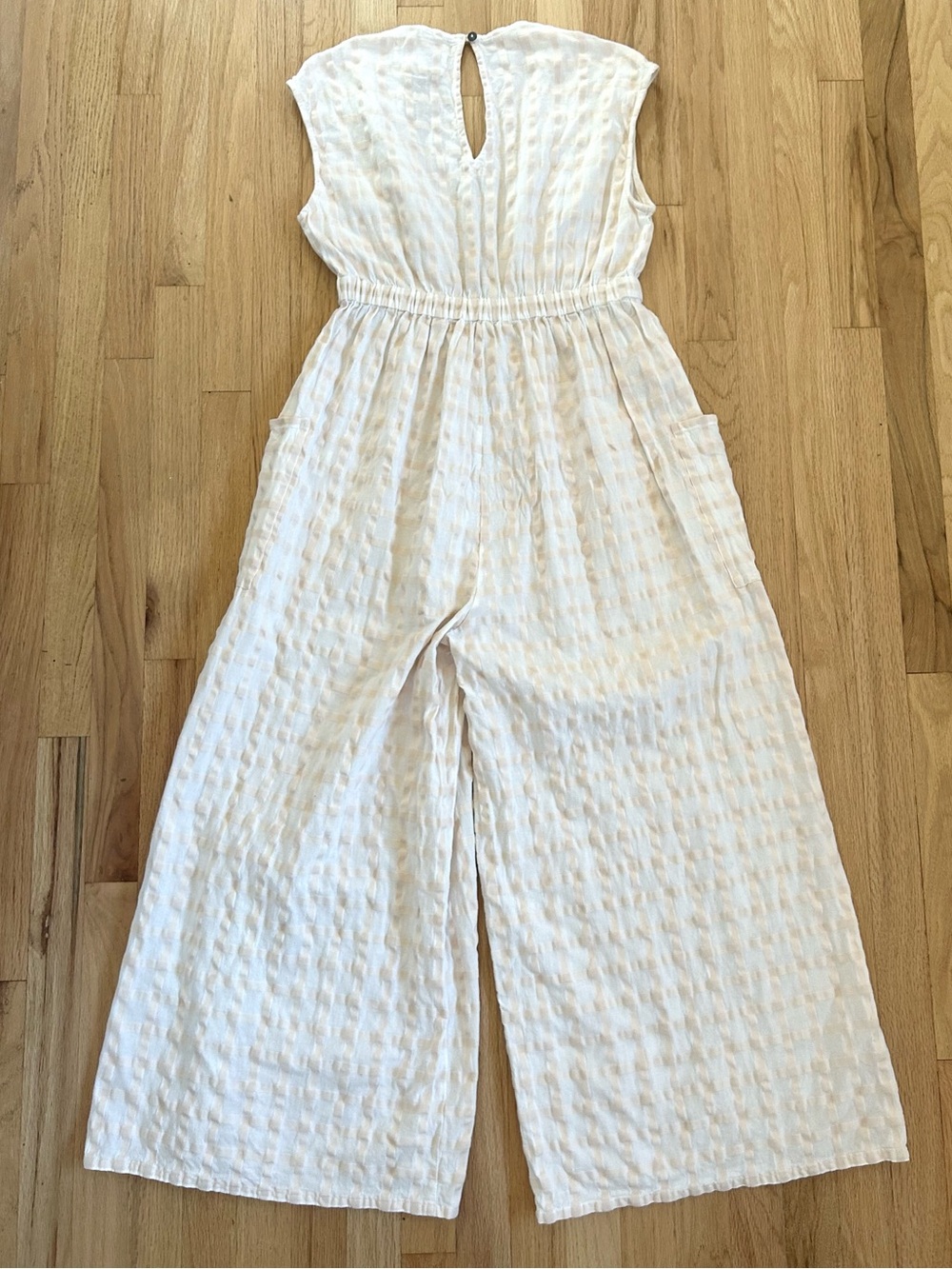 MARA HOFFMAN whitney jumpsuit white sands windowpane vacation resort size M - Picture 15 of 15